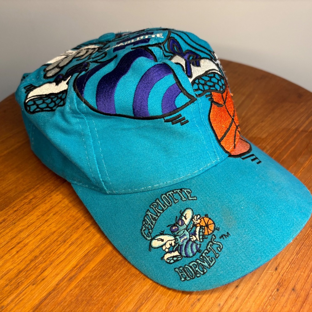 VTG Charlotte Hornets Snapback Hat Cap 90s NBA Men Adjustable The Game Rare